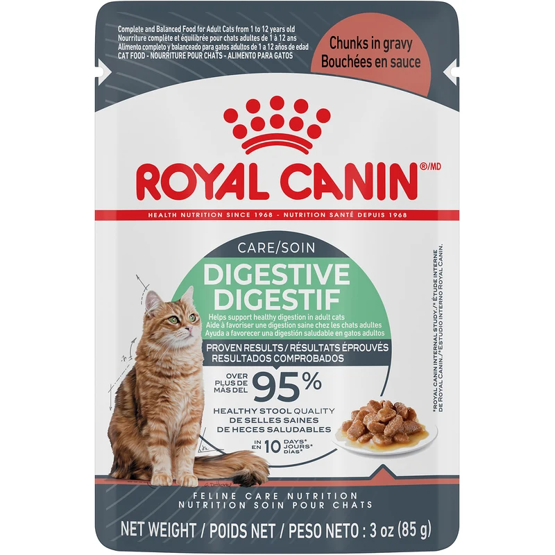 Royal Canin - Chat Soin Digestif Bouchées en Sauce - Nourriture Humide pour Chats en Pochette