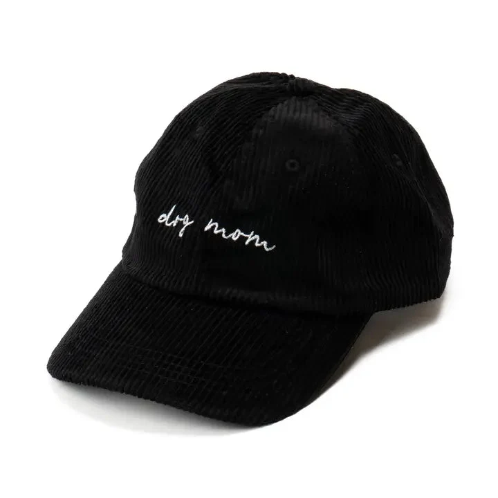 Casquette DOG MUM velours noir – élégance douce & urbaine