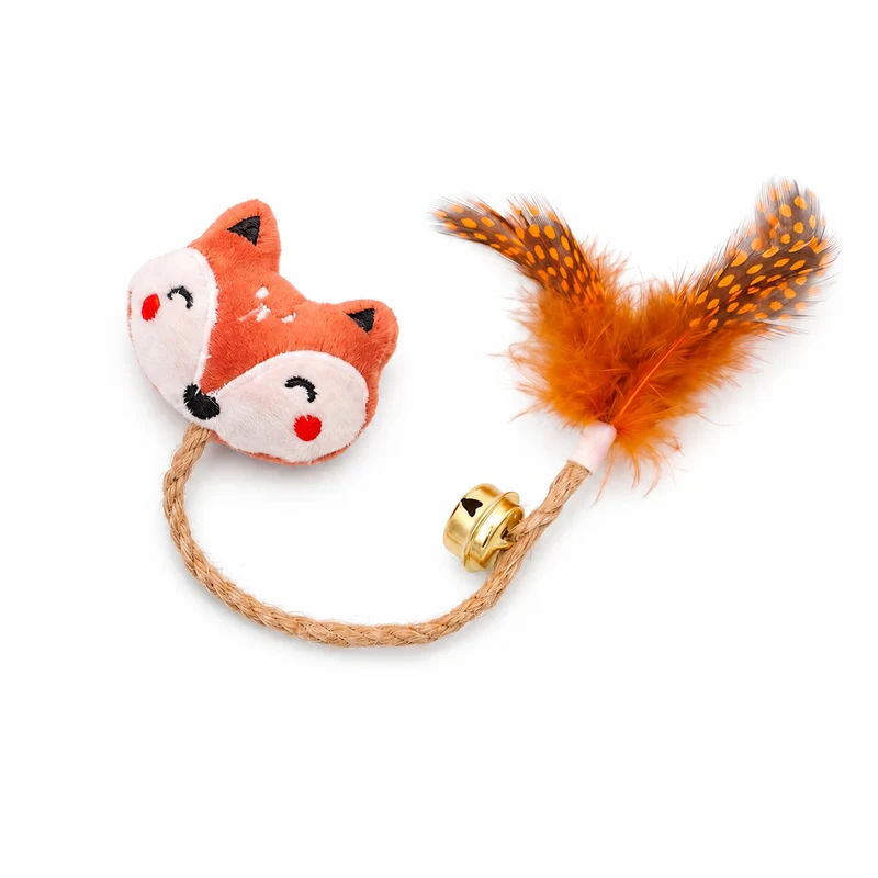 Jouet cloche en plumes pour chats