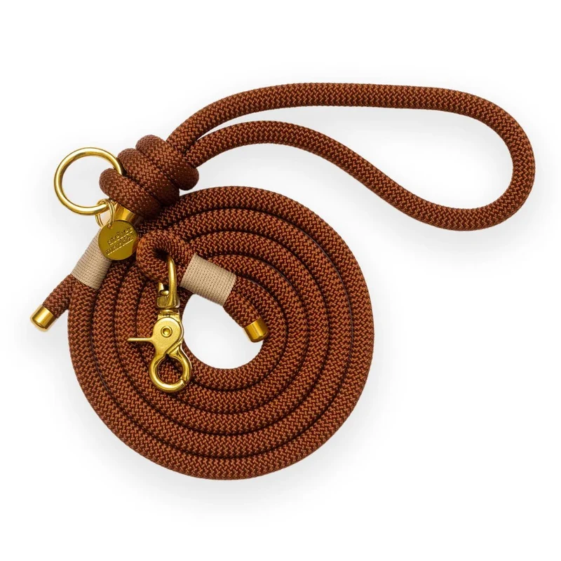 Laisse corde marron Brownie pour chien – élégante & durable