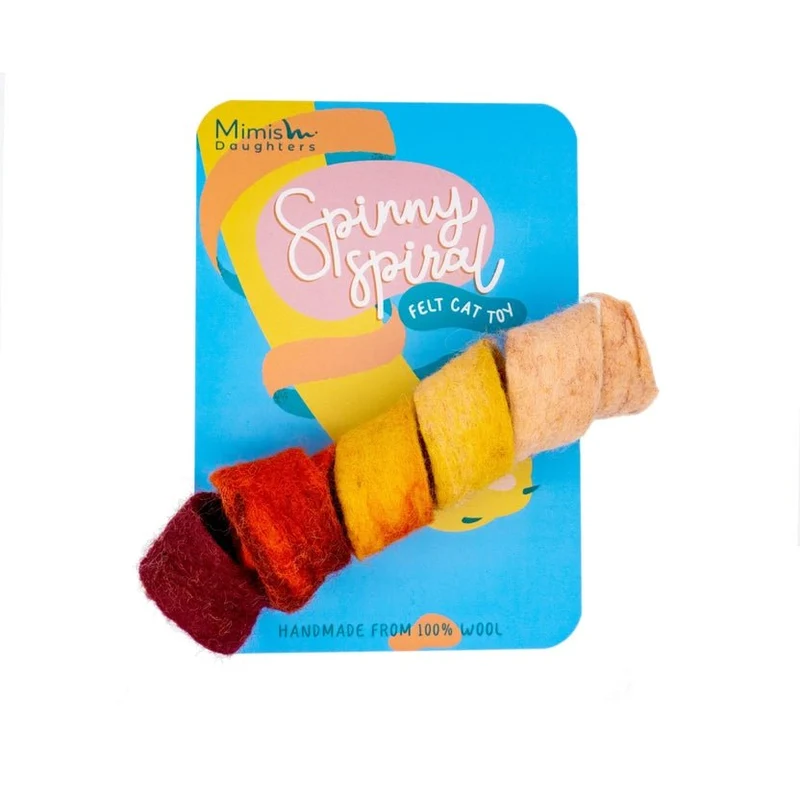 Spinny Spiral chat – jouet suspendu en feutre naturel