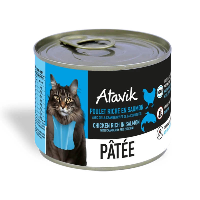 Pâtée pour chat - Poulet riche en Saumon (200g)
