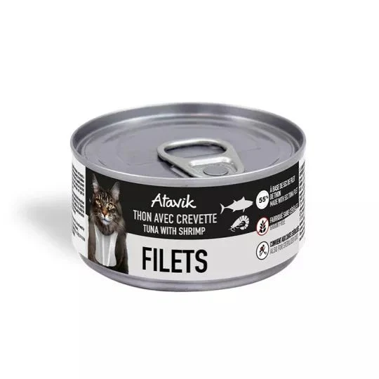 Pâtée pour chat - Filets Thon avec Crevettes 70g