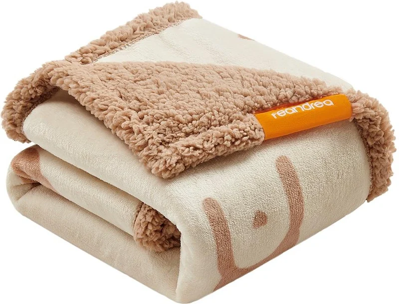 Couverture pour chien réversible 101 x 73 cm protection canapé lit ambiance cosy en flanelle beige 12_0011390