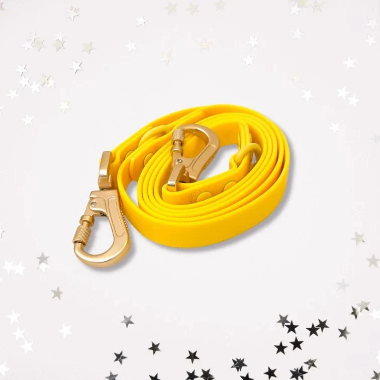 Laisse pour chien multi positionnable imperméable - Leo Jaune (PVC)