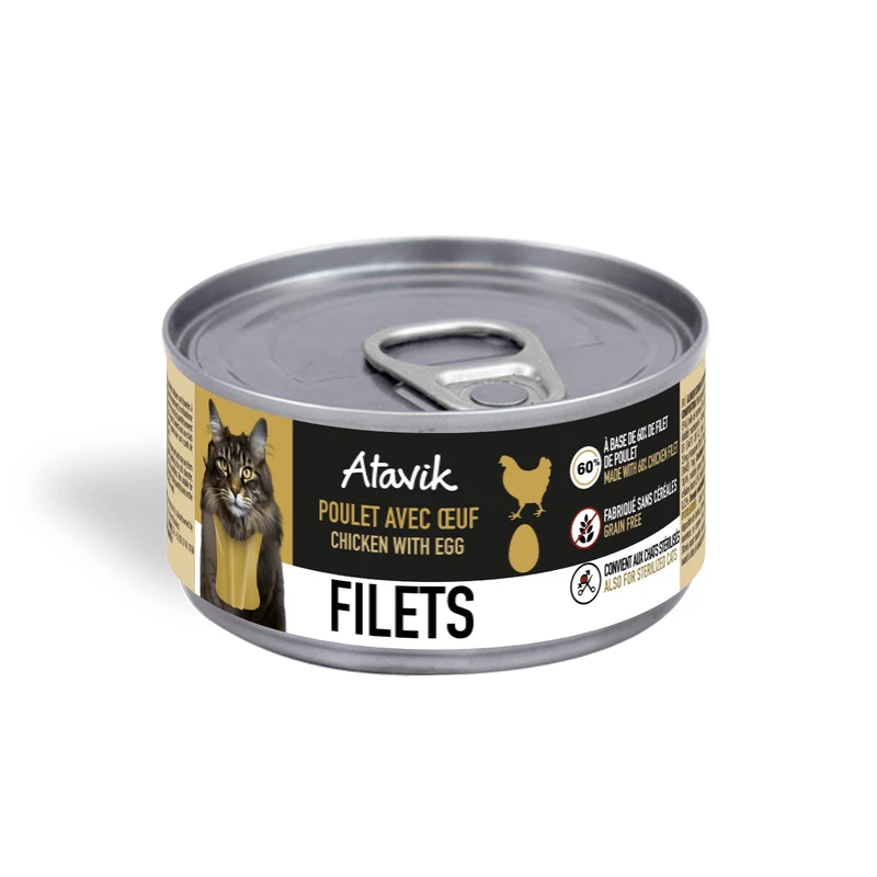 Pâtée pour chat - Filets de poulet + Œuf 70g