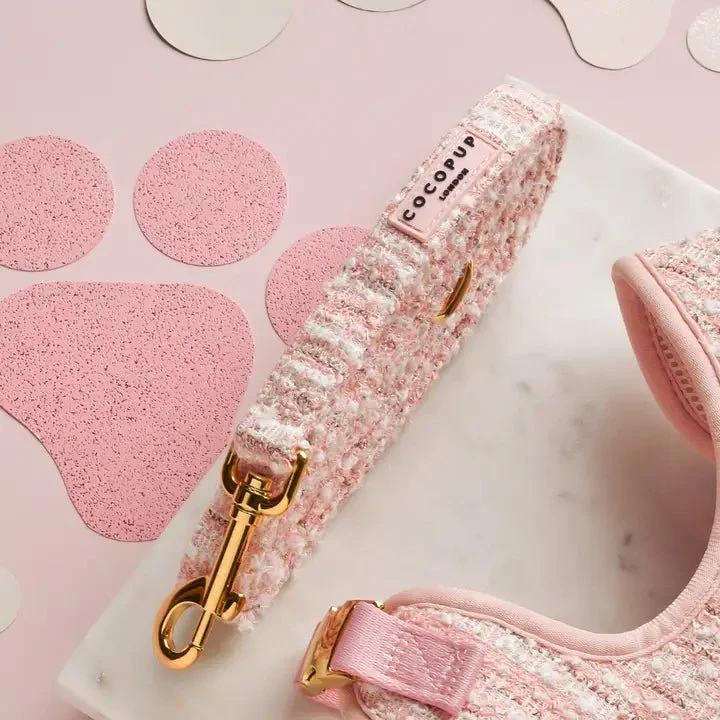 Laisse pour chien – Tweed Texturé Rose