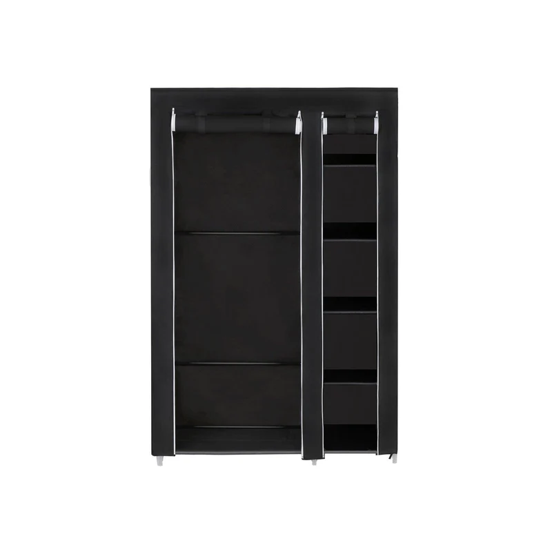 Armoire de rangement penderie de vêtement pliable en tissu non-tissé 110 x 45 x 175 cm noir lsf007 12_0003664