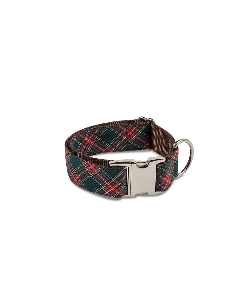 Collier pour chien Beret tartan vert