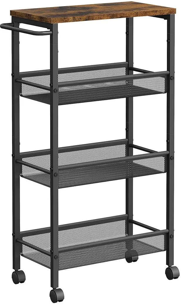 Meuble de rangement étagère moderne 22 x 45,4 x 77 cm en panneau d’aggloméré marron 12_0011605