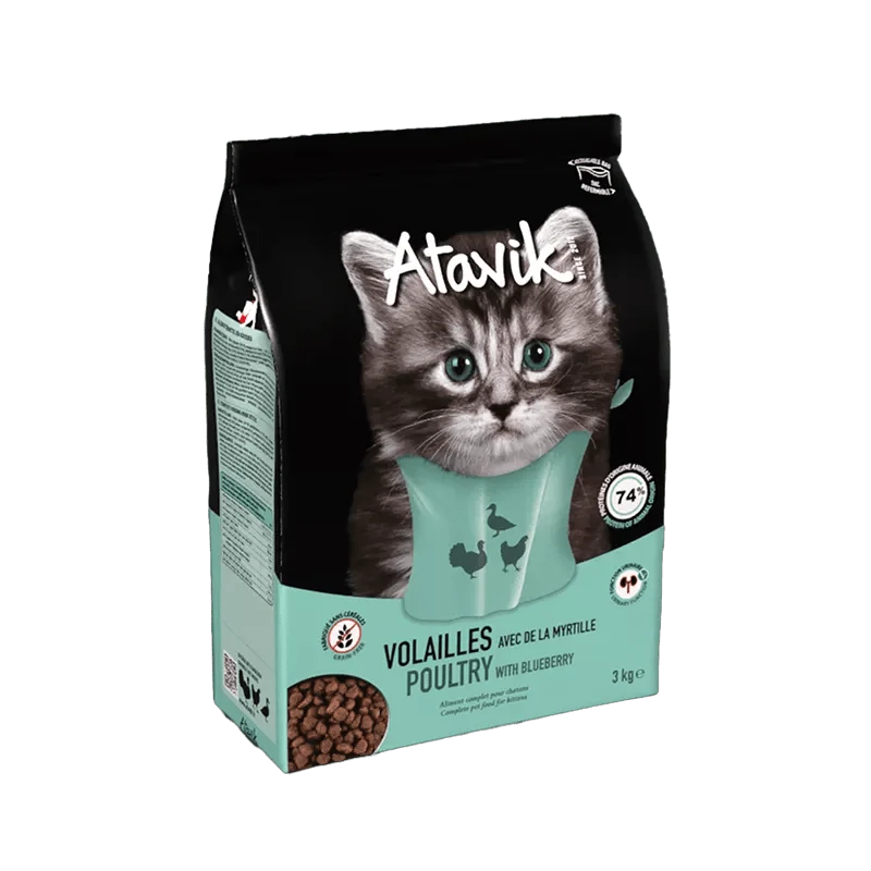 Croquettes chaton sans céréales - Volailles & Myrtille