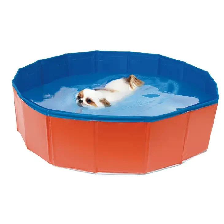 Piscine pliable pour chien Croci – Fraîcheur été orange/bleu