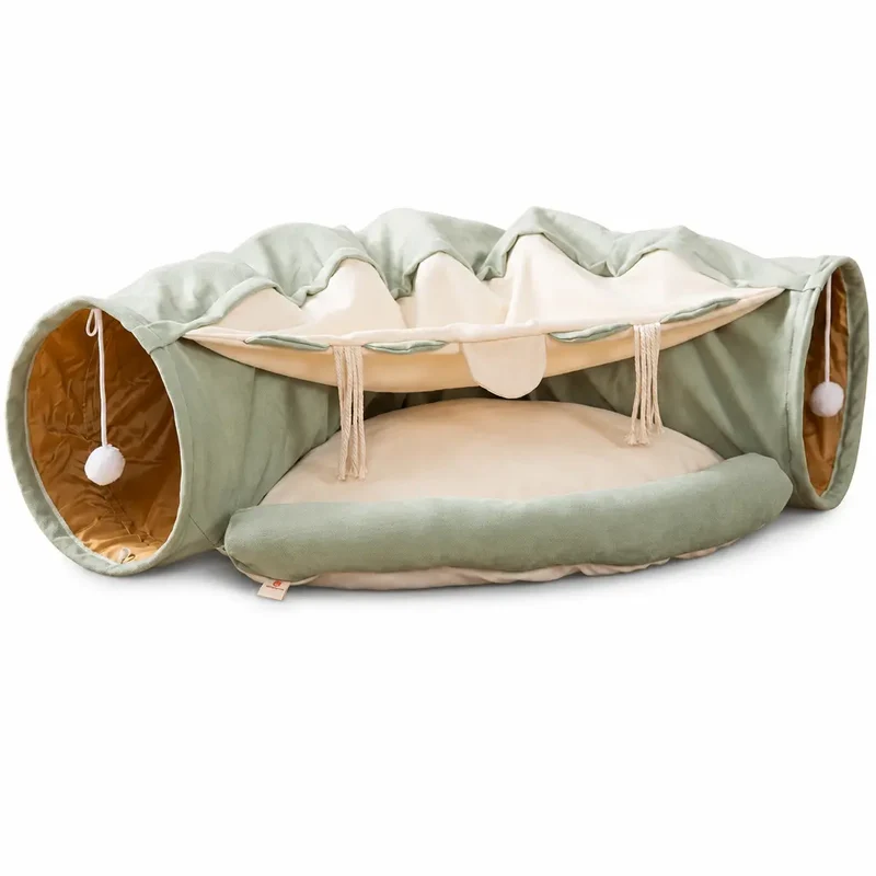 Tunnel de Jeu avec Coussin pour Chat - CoussiCat™