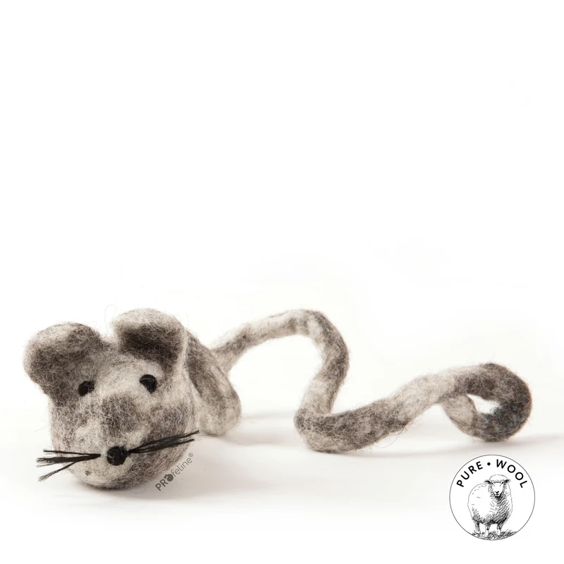 Jouet pour chat rat en laine 100 % naturelle