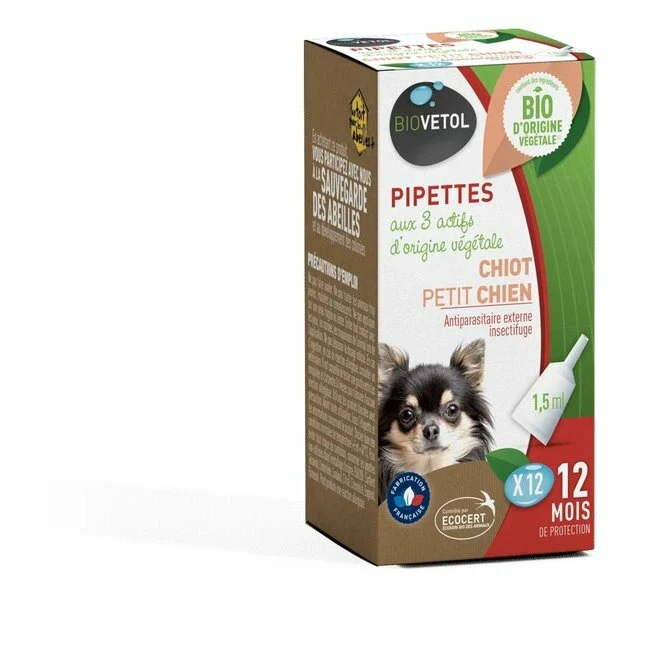 Pipettes insectifuges Biovetol chiots/petits chiens