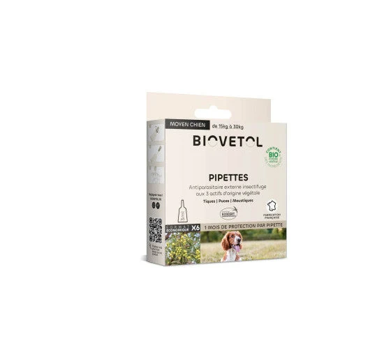 Pipettes insectifuges Biovetol chien moyen