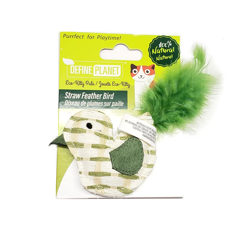 Define Planet - Jouet Oiseau de Plumes sur Paille pour Chats