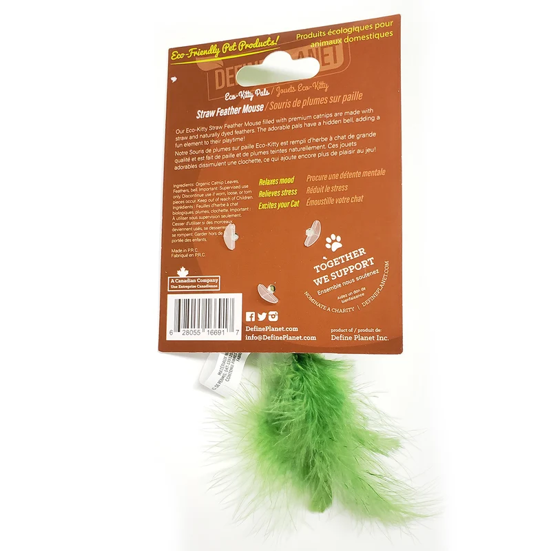 Define Planet - Jouet Souris de Plumes sur Paille pour Chats