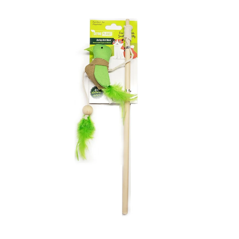 Define Planet - Jouet Oiseau en Toile de Jute sur Bâtonnet pourt Chats