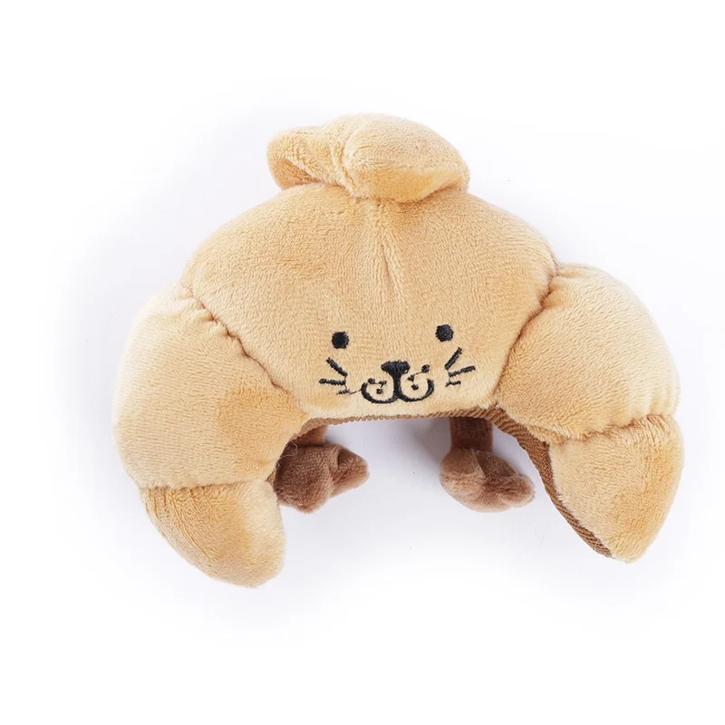 Jouet Croissant pour chien – L’esprit français en peluche recyclée et sonore