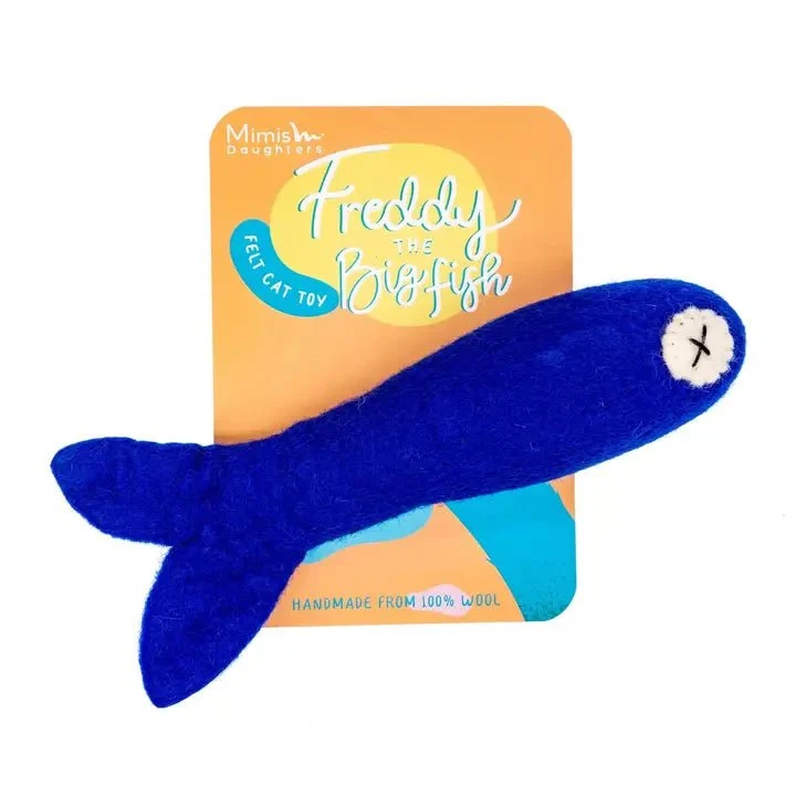 Freddy The Big Fish - Jouet en Feutre de Laine pour Chat
