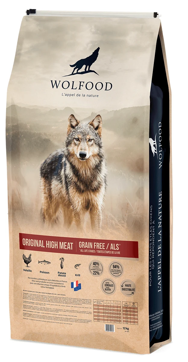 Croquettes Wolfood chien Original High Meat