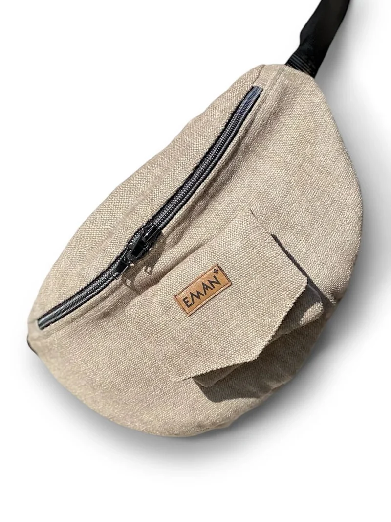 Sac banane balade pour chien - Velours Lin