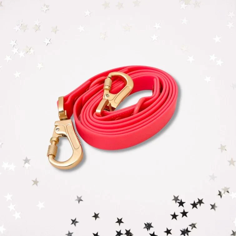 Laisse pour chien multi positionnable imperméable - Aries Rouge rosé (PVC)