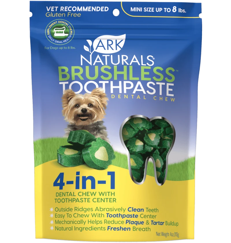 Dentifrices Ark dentaires sans brossage pour chien jusqu'a 8 lb