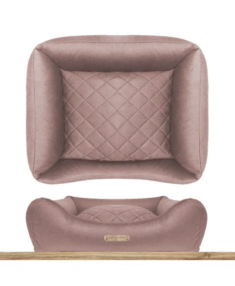 Panier pour chien Sofa Copenhague Velours Rose déhoussable