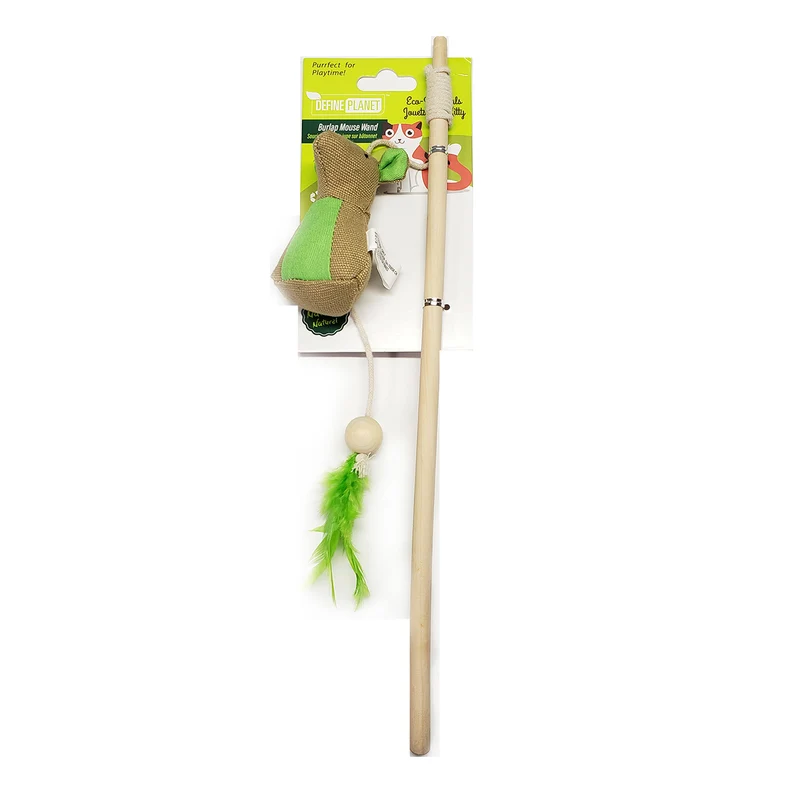 Define Planet - Jouet Souris en Toile de Jute sur Bâtonnet pourt Chats