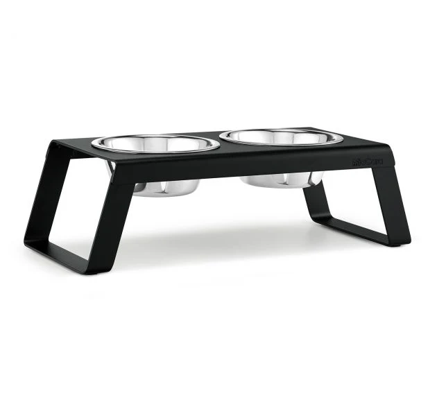 Double écuelle surélevée alu design pour chien Desco