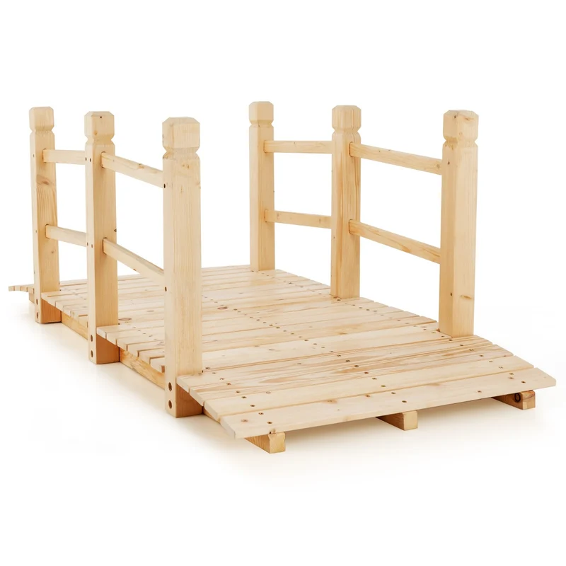 Pont de jardin décoration extérieure 150 x 67 x 56 cm ambiance classique en sapin brun clair 20_0013172