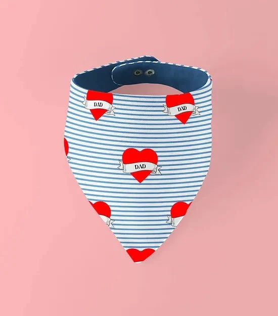 Bandana pour chien réversible I Love Dad