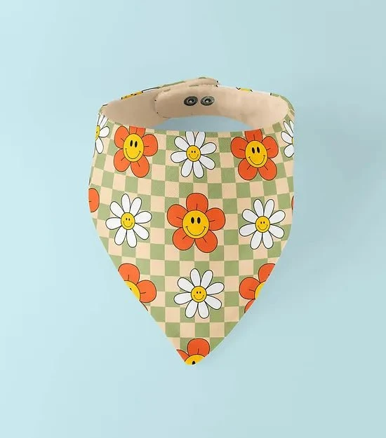 Bandana pour chien réversible Flower Power