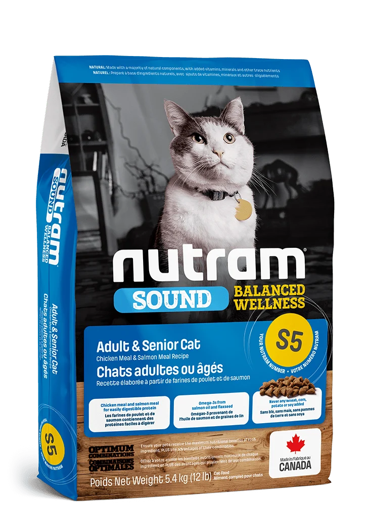 Nutram s5 sound bien-être équilibré nourriture pour chat (produit du Canada)
