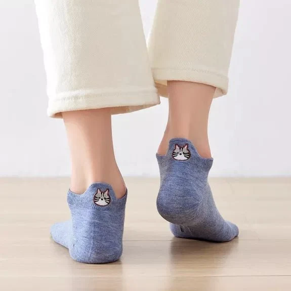 Chaussettes Languette Chat Moustaches