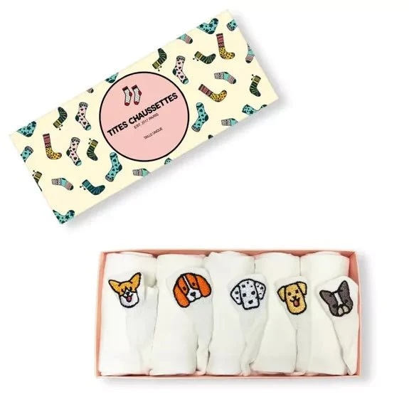 Chaussettes Blanches Languette Chien