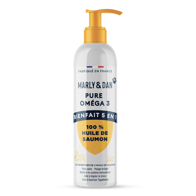 Huile de Saumon 100% Pure Oméga 3 Pour Chien et Chat – Marly & Dan