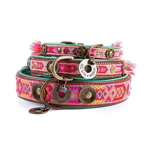 Collier pour chien en cuir Boho Rosa DWAM 💗