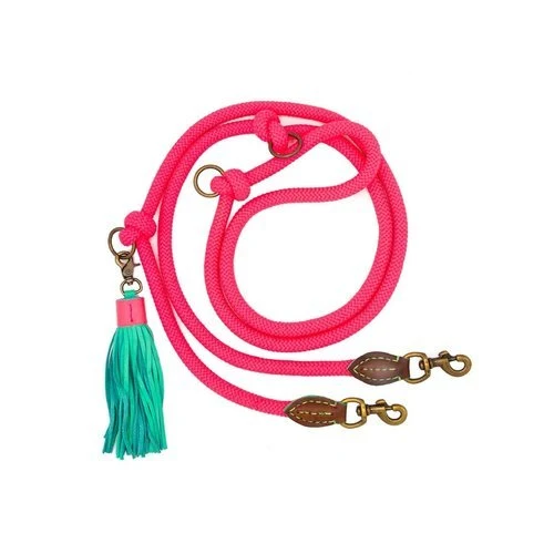 Laisse corde Sugarbabe DWAM – Rose flashy et ultra pratique pour chiens stylés