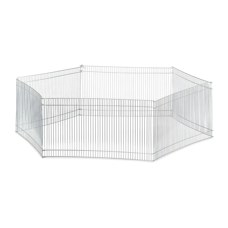 Enclos extérieur pour petits rongeurs et tortues 27 x 100 x 100 cm sécurisé et pliable en métal argenté 13_0004752