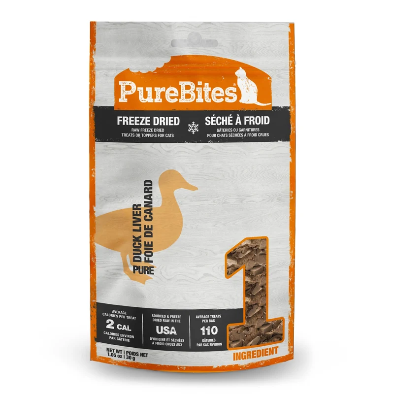 PureBites - Foie de Canard - Gâteries ou Garnitures Lyophilisées pour Chats