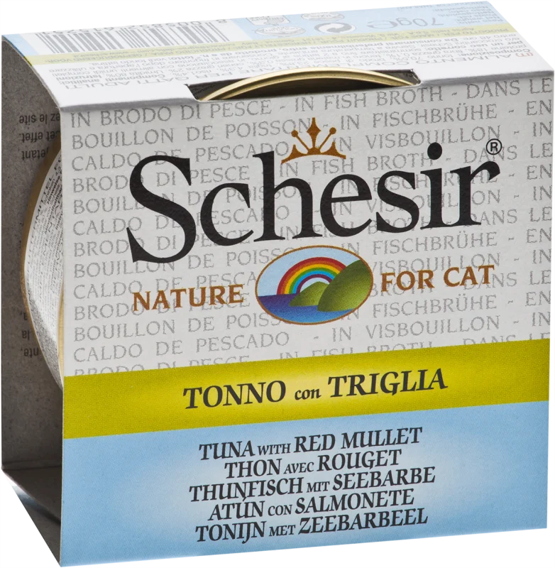 Schesir - Chat Adulte Thon et Rouget en Bouillon - Nourriture Humide pour Chats