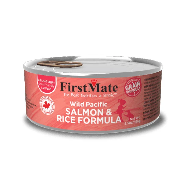 FirstMate - Chat Pâté de Saumon Sauvage et Riz - Nourriture Humide pour Chats