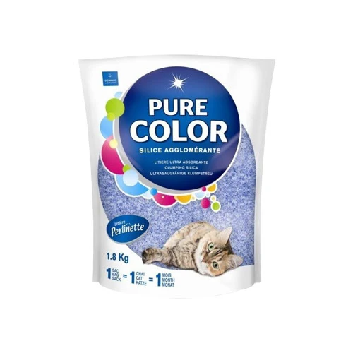Perlinette Pure Color "Bleue" - Litière de Silice Agglomérante pour Chats