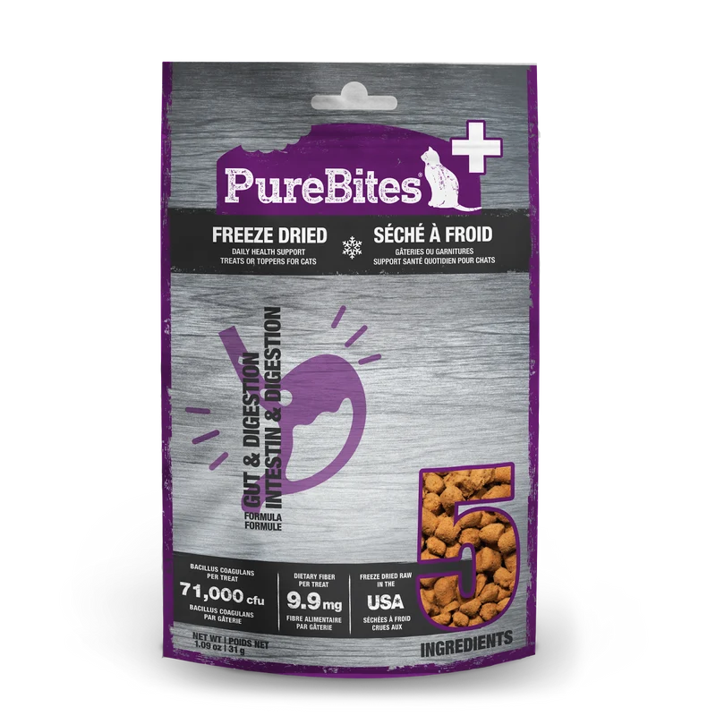 PureBites - Intestin et Digestion - Gâteries ou Garnitures Lyophilisées pour Chats