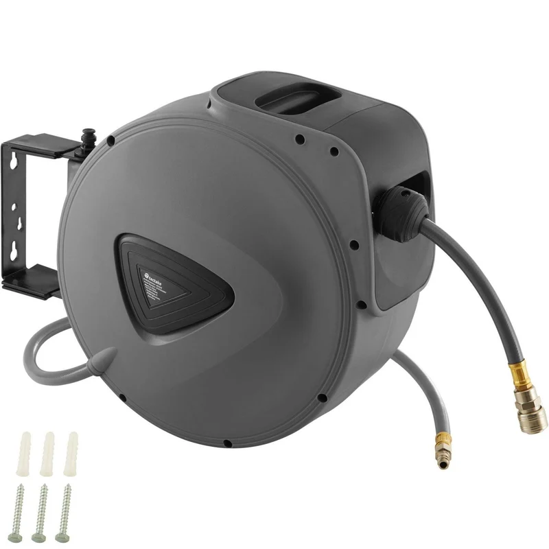 Enrouleur automatique de tuyau d'air comprimé 20 m avec raccord rapide 08_0000257