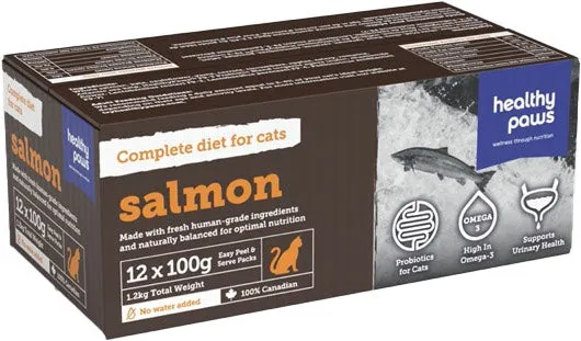 Healthy Paws - Saumon - Nourriture Crue Congelée pour Chats