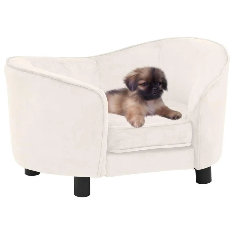 Canapé pour chien 69 cm peluche crème 02_0000134